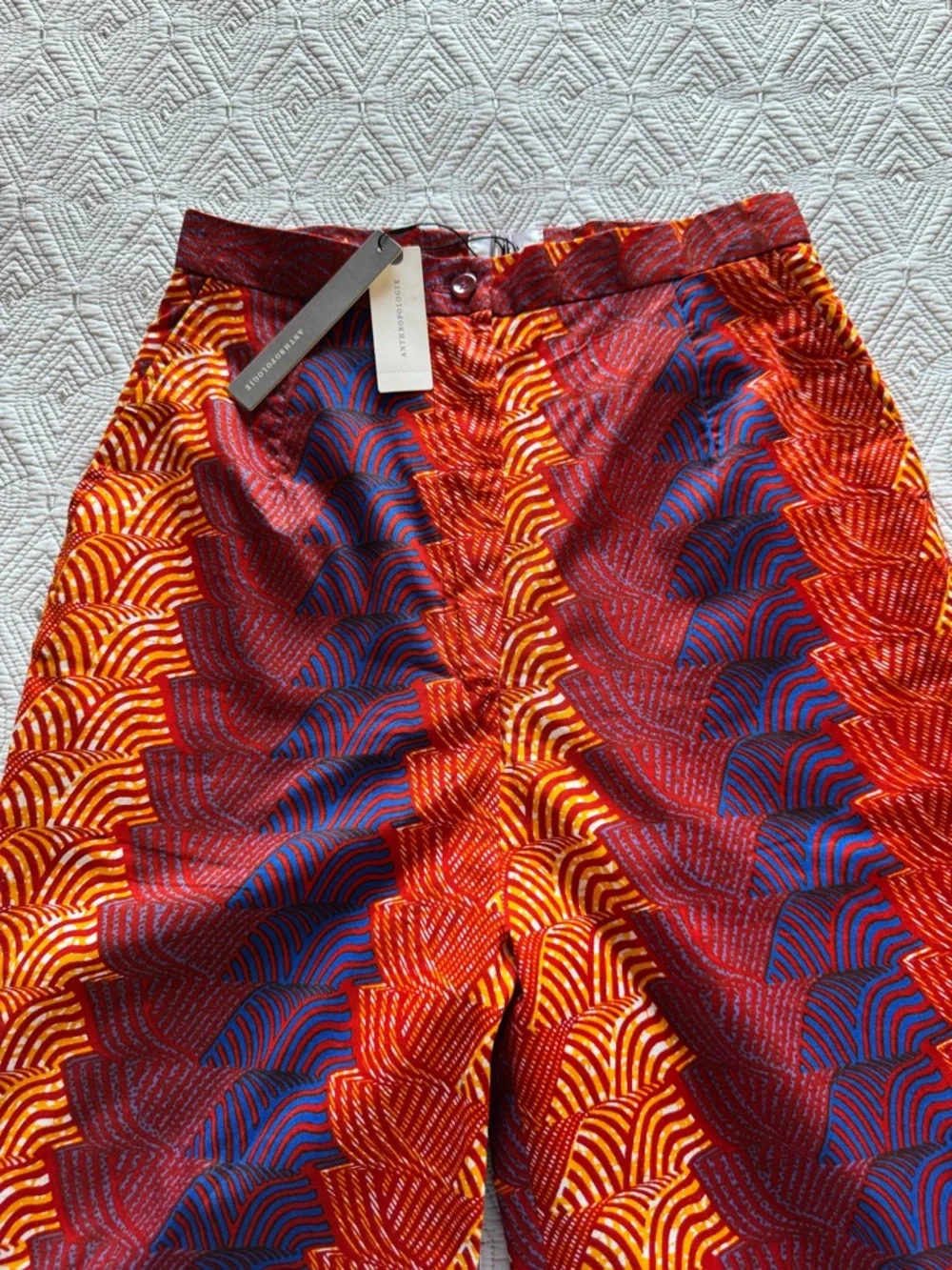 New Anthropologie SIKA Abstract-Print Wide-Leg Trousers pants Size 4 Anthro